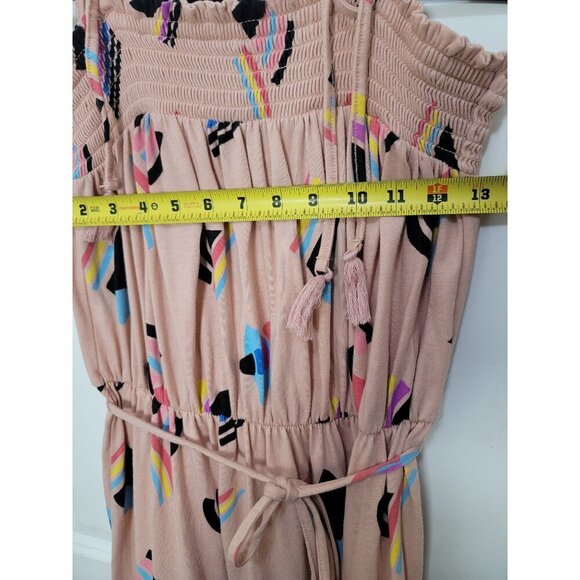 Target Bohemian Maxi Dress Abstract Pattern & Smocked Bodice Size M - Picture 6 of 11